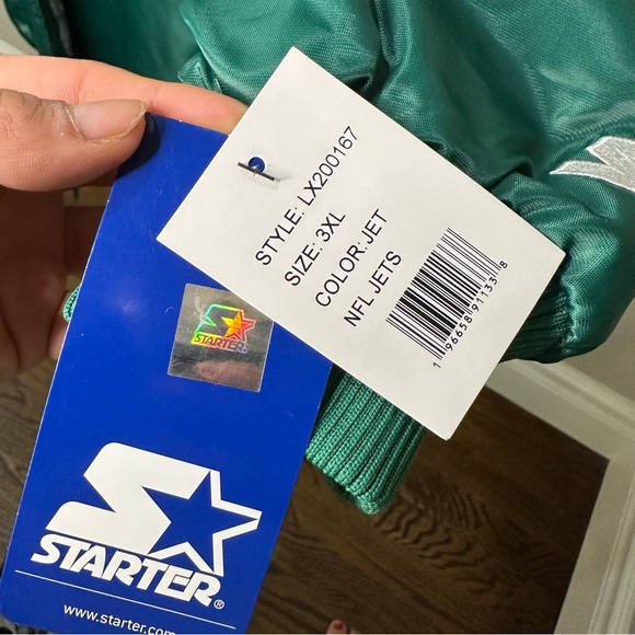 NWT Men's Jets Starter Jacket New York Jets The Pick and Roll Full Snap Jacket - Picture 5 of 16